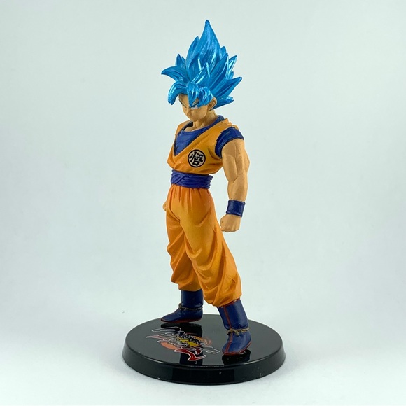 DBZ Dragon Ball FighterZ Super Saiyan Blue Goku 4" Figure with Stand Gamestop - Picture 3 of 16